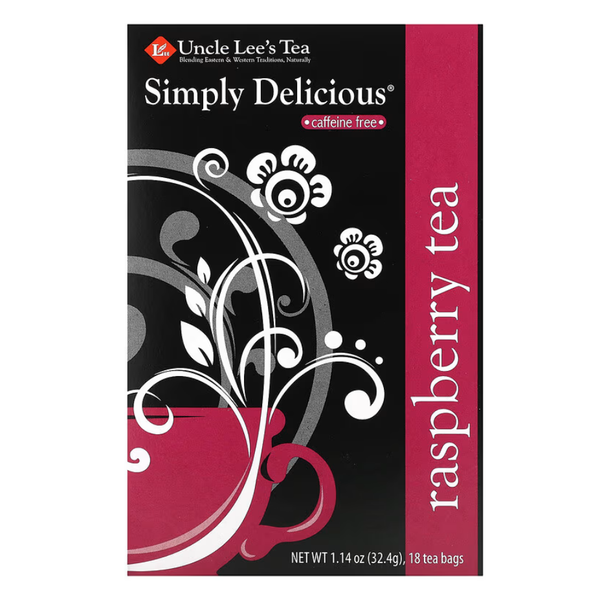 Uncle Lee's Tea, Simple Delicious, Raspberry/Plum/Ginger Tea, Caffeine Free, 6/18ct